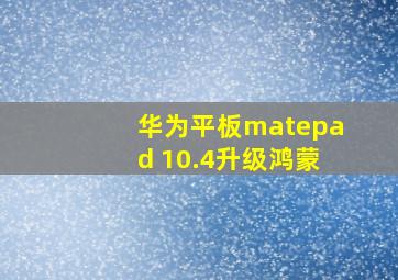 华为平板matepad 10.4升级鸿蒙